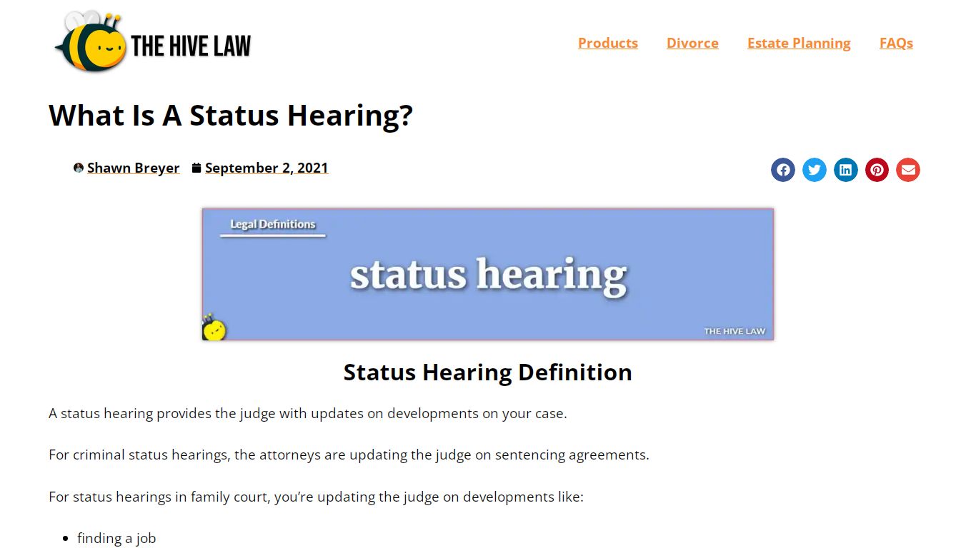 What Is A Status Hearing? - The Hive Law
