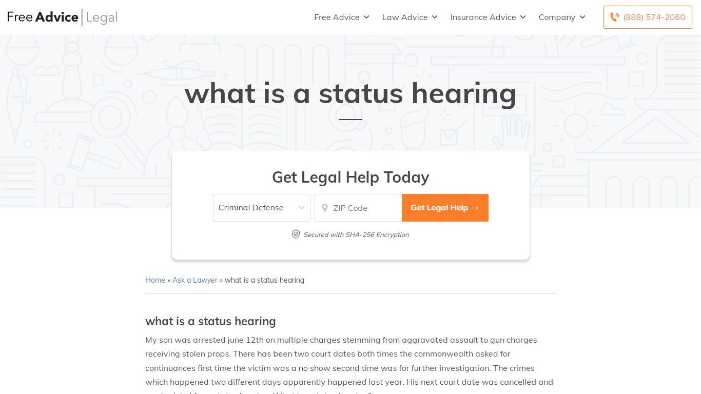 what is a status hearing | FreeAdvice