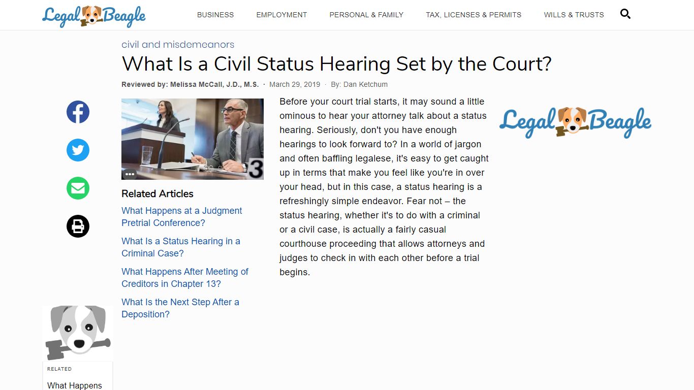 What Is a Civil Status Hearing Set by the Court? | Legal Beagle