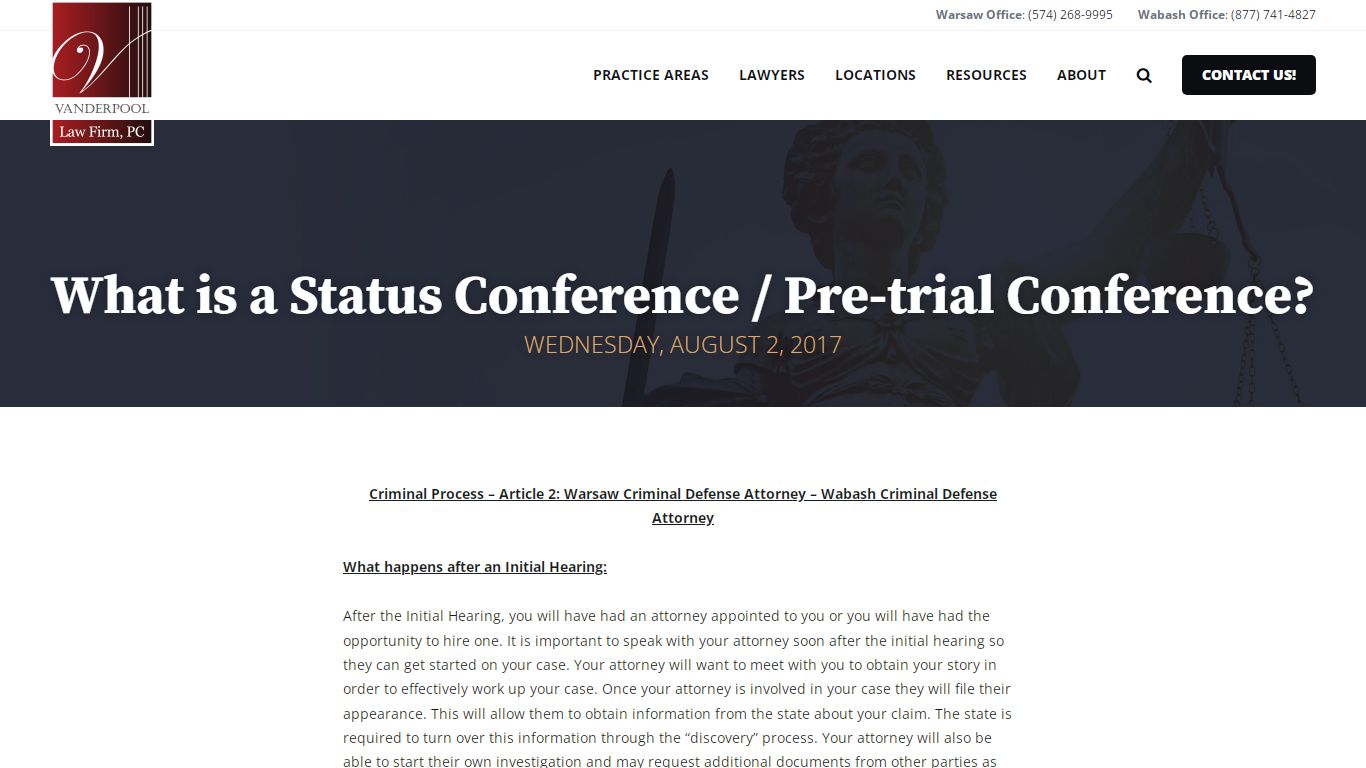 What is a Status Conference / Pre-trial Conference?